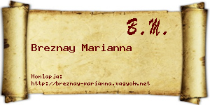 Breznay Marianna névjegykártya